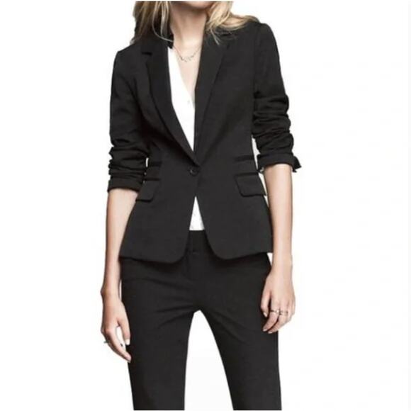 Express One-Button Black Blazer | Size 6 - Picture 5 of 5